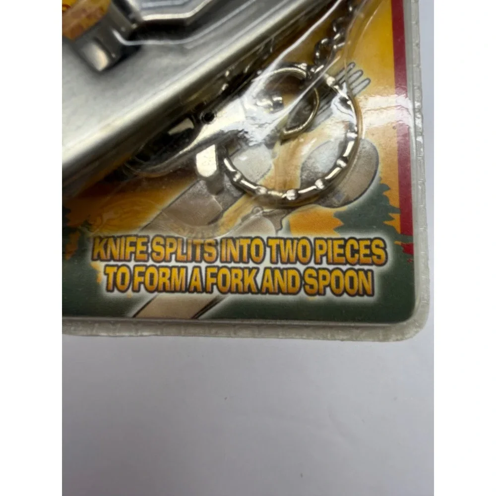 Survival Knife Multi-Tool Camping Utensil Set Fork Spoon CanOpener New Packaging